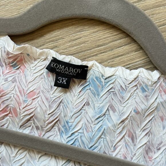 Komarov Dress Women 3X Ruffle Lace Sleeve Charmeuse Cocktail Party Formal - Picture 11 of 15